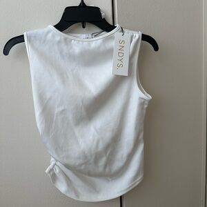 NWT Women's White Ruched Tank